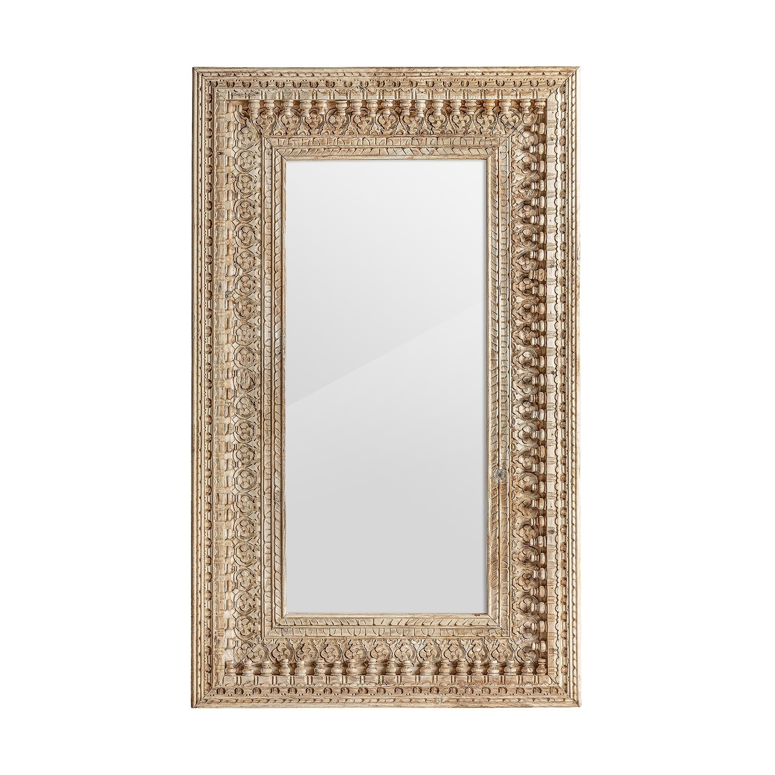 Estila Orientální nástěnné zrcadlo Vallexa obdélníkového tvaru s vyřezávaným masivním rámem 150cm