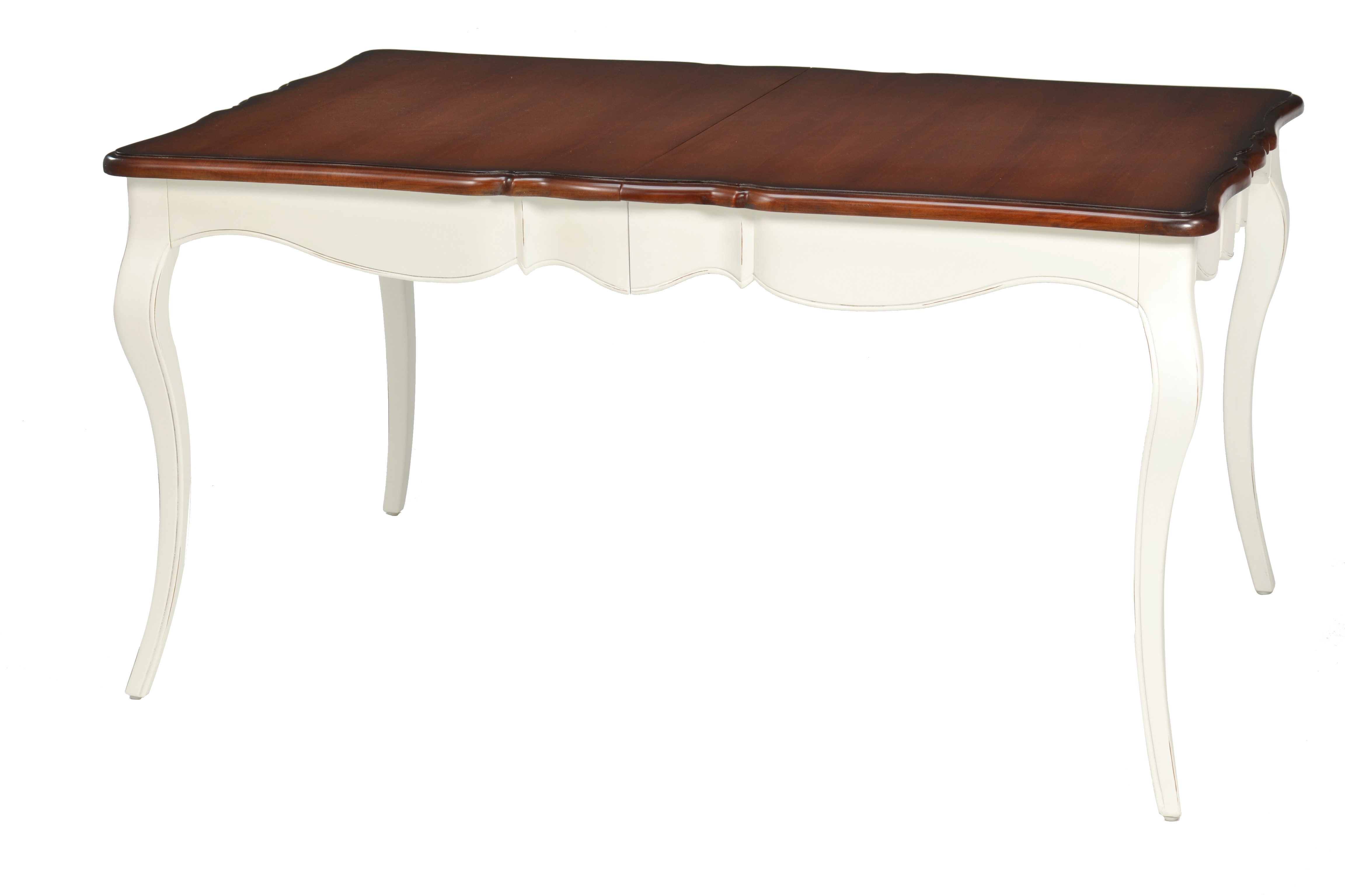 Estila Luxusní provence masivní rozkládací jídelní stůl s tmavou vrchní deskou a bílou konstrukcí 230cm