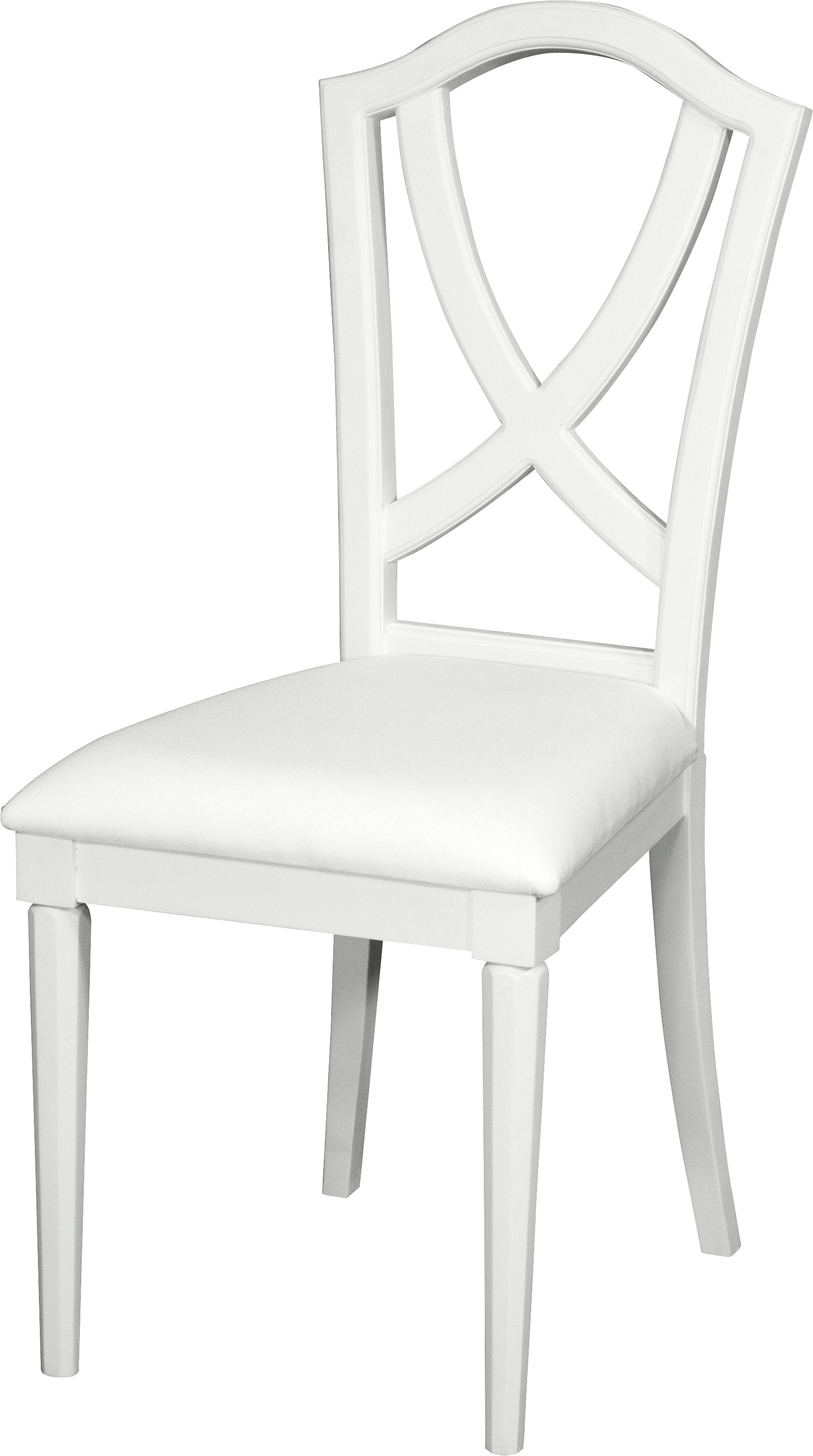 Estila Provence jídelní židle Belliene v bílém provedení s tvarovanou opěrkou 105cm