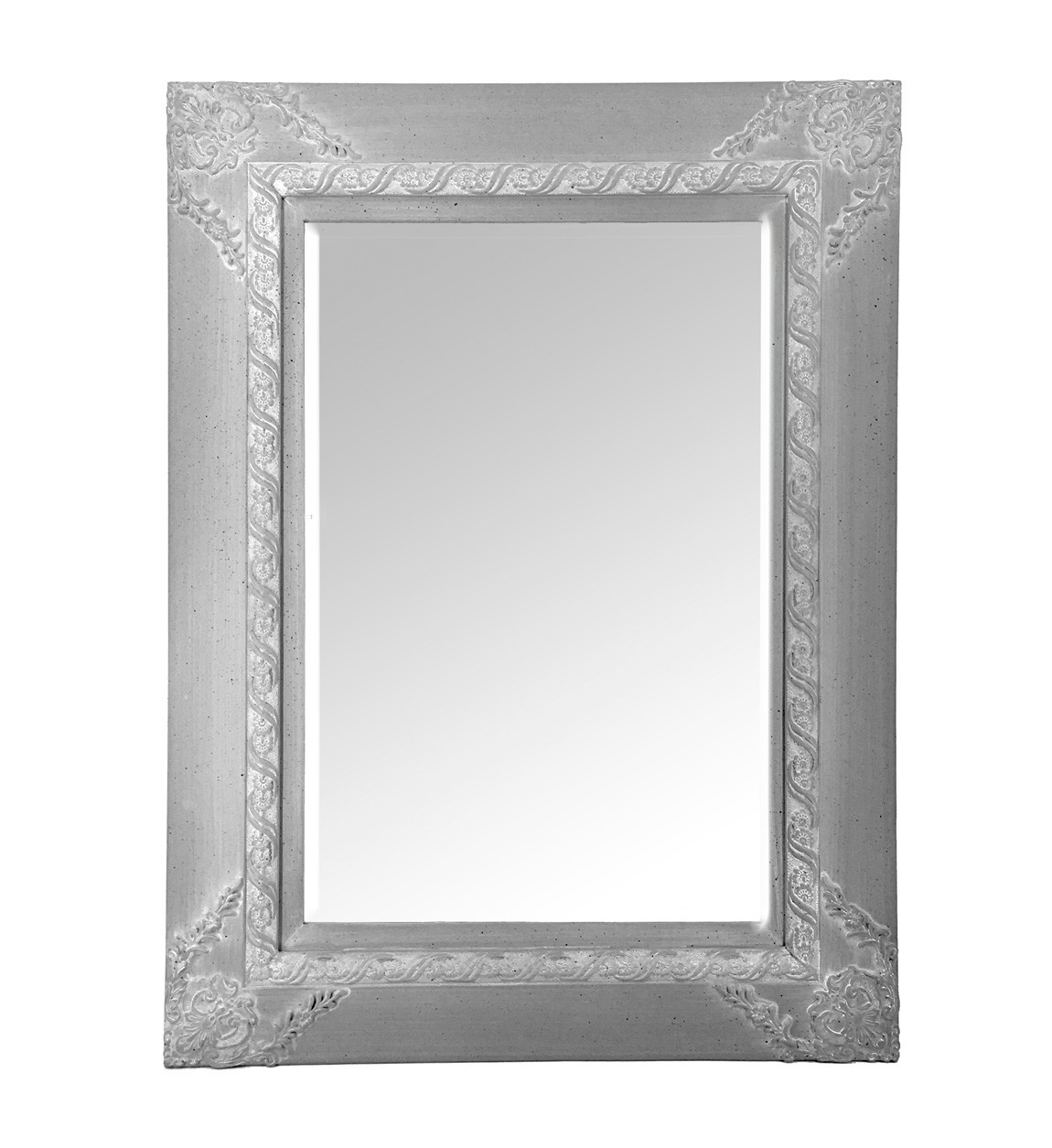 Estila Luxusní vintage obdélníkové zrcadlo Ancilla s tlustým hliněným rámem v šedo-bílém provedení 120cm