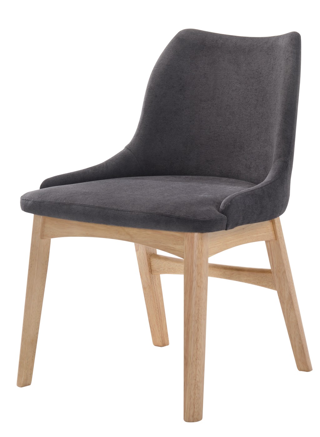 Estila Skandinávská šedá jídelní židle Nordica Clara ze světle hnědého dubového dřeva s tmavě šedým čalouněním 84cm
