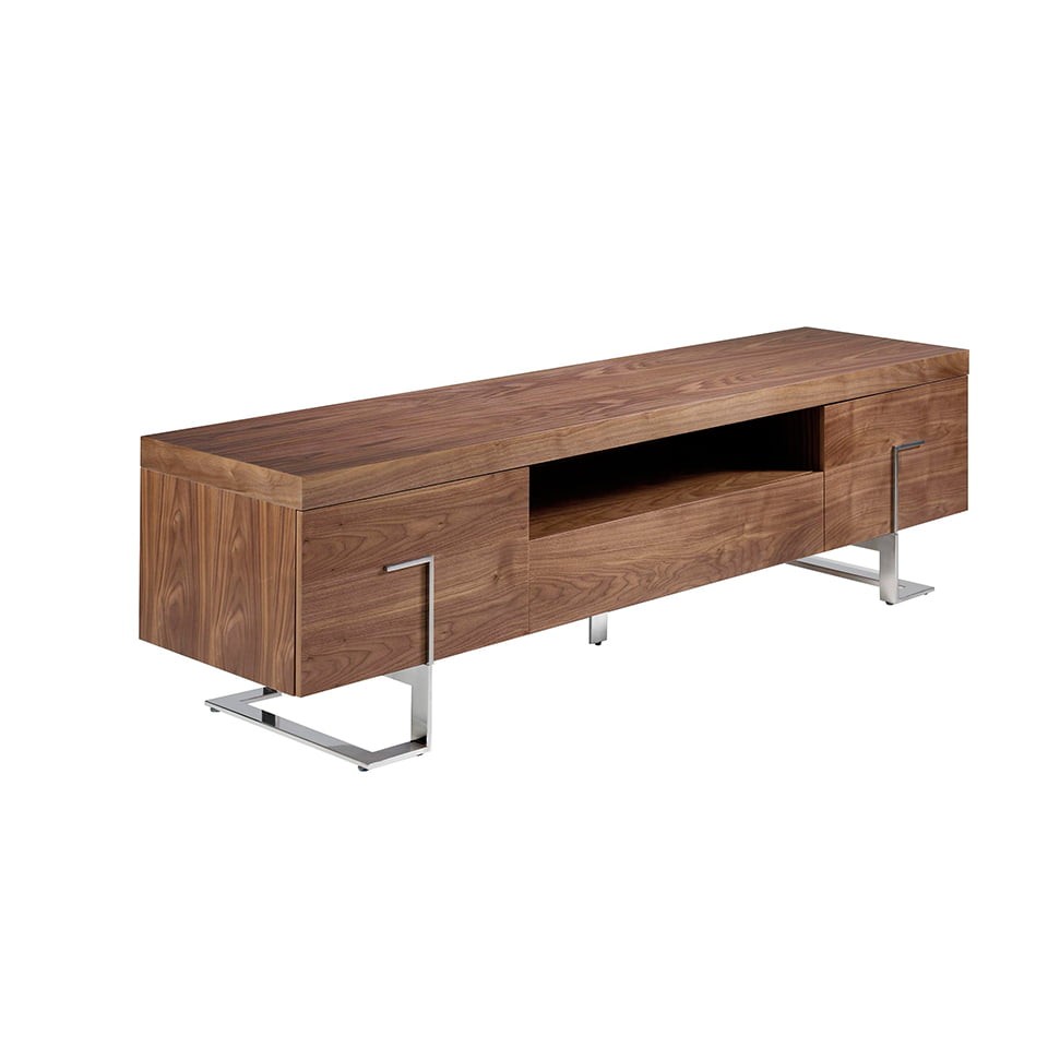 Estila Luxusní dřevěný TV stolek Vita Naturale s chromovými nožičkami 200cm