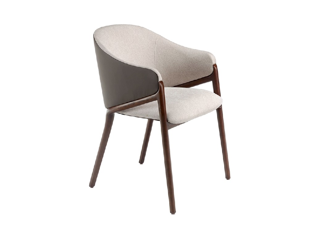 Estila Moderní židle Vita Naturale šedá s eko-koženou opěrkou 78cm