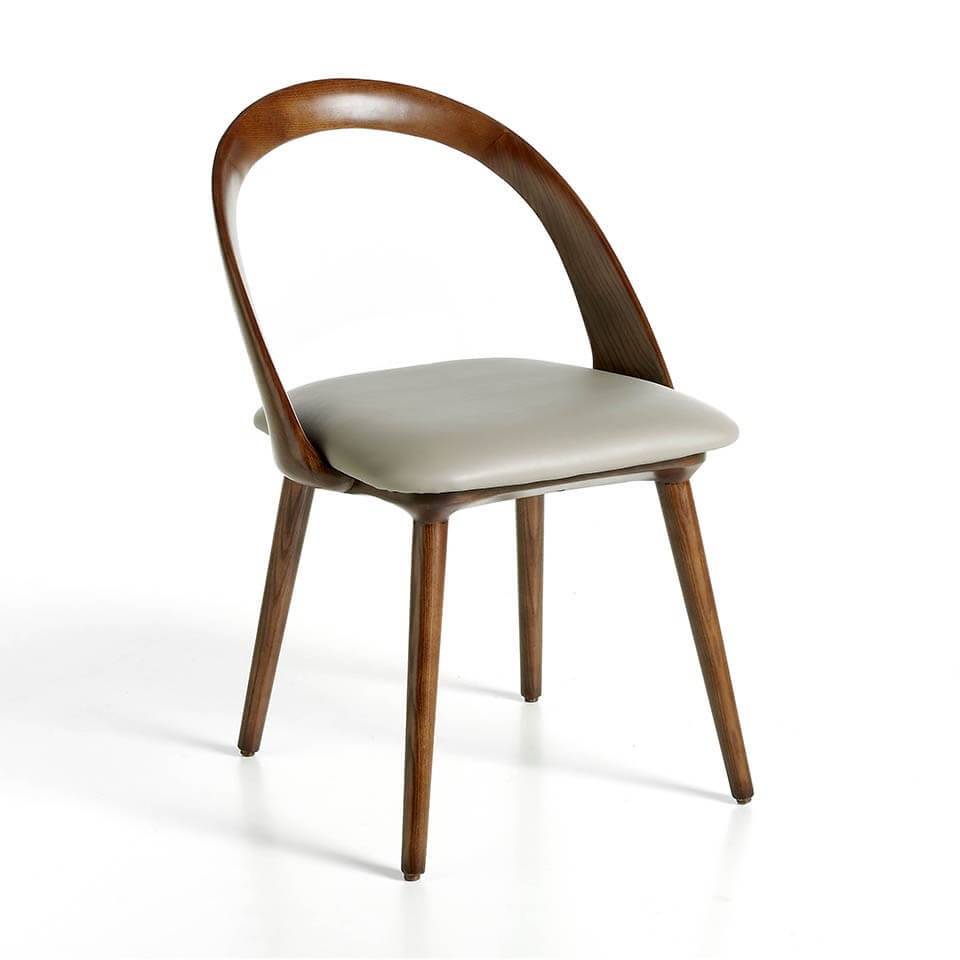 Estila Moderní jídelní židle Forma Moderna z eko-kůže hnědá 82cm