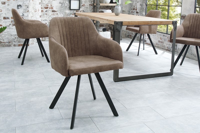 Estila Designová vintage židle Lucca taupe