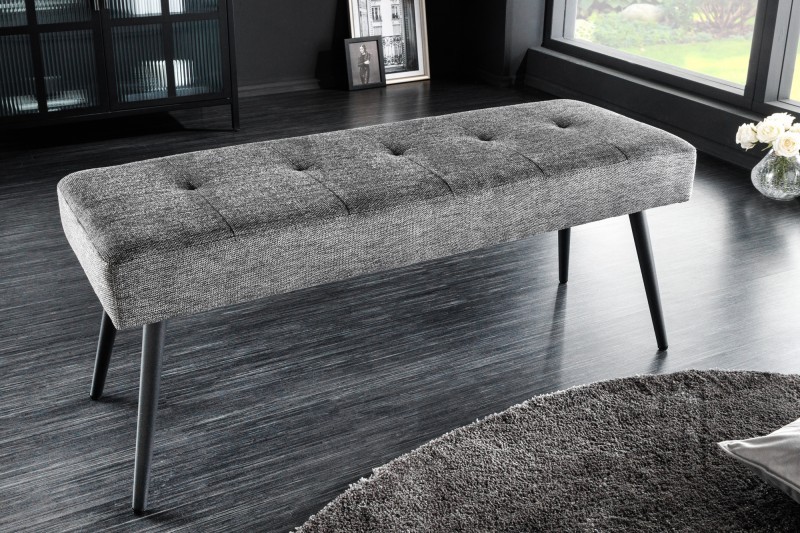 Estila Moderní čalouněná lavice Soreli tmavě šedý textil 80cm