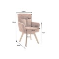 Moderní skandinávská otočná jídelní židle Dover s hnědým žinylkovým potahem a dřevěnýma nohama 60 cm