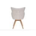 Designov&aacute; skandin&aacute;vsk&aacute; otočn&aacute; j&iacute;deln&iacute; židle Krespa s b&eacute;žov&yacute;m potahem a hněd&yacute;m dubov&yacute;m nohama 58 cm