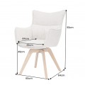 Designov&aacute; skandin&aacute;vsk&aacute; otočn&aacute; j&iacute;deln&iacute; židle Krespa s b&eacute;žov&yacute;m potahem a hněd&yacute;m dubov&yacute;m nohama 58 cm