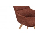 Designov&aacute; modern&iacute; otočn&aacute; j&iacute;deln&iacute; židle Krespa s bočn&iacute;mi opěrkami a mel&iacute;rovan&yacute;m potahem v rezav&eacute; červen&eacute; barvě 58 cm