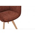 Designov&aacute; modern&iacute; otočn&aacute; j&iacute;deln&iacute; židle Krespa s bočn&iacute;mi opěrkami a mel&iacute;rovan&yacute;m potahem v rezav&eacute; červen&eacute; barvě 58 cm