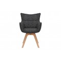 Designov&aacute; modern&iacute; j&iacute;deln&iacute; židle Krespa s otočn&yacute;m sed&aacute;tkem s opěrkami a potahem v antracitov&eacute;m &scaron;ed&eacute;m proveden&iacute; 58 cm