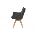 Designov&aacute; modern&iacute; j&iacute;deln&iacute; židle Krespa s otočn&yacute;m sed&aacute;tkem s opěrkami a potahem v antracitov&eacute;m &scaron;ed&eacute;m proveden&iacute; 58 cm