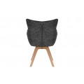 Designová moderní jídelní židle Krespa s otočným sedátkem s opěrkami a potahem v antracitovém šedém provedení 58 cm