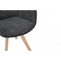 Designová moderní jídelní židle Krespa s otočným sedátkem s opěrkami a potahem v antracitovém šedém provedení 58 cm