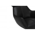 Moderní designové černé křeslo Krespa s potahem z ekokůže a otočnou kovovou podstavou 75 cm