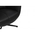 Moderní designové černé křeslo Krespa s potahem z ekokůže a otočnou kovovou podstavou 75 cm