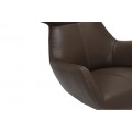 Moderní industriální kožené křeslo Krespa s hnědým potahem a otočným sedátkem s možností zaklonění 75 cm