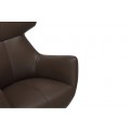 Moderní industriální kožené křeslo Krespa s hnědým potahem a otočným sedátkem s možností zaklonění 75 cm