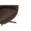 Moderní industriální kožené křeslo Krespa s hnědým potahem a otočným sedátkem s možností zaklonění 75 cm