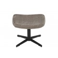 Designová moderní čalouněná otočná podnožka Krespa se sametovým potahem v hnědošedém odstínu taupe 45 cm