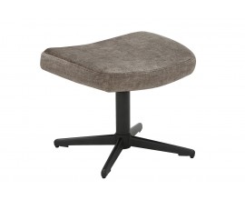 Designová moderní čalouněná otočná podnožka Krespa se sametovým potahem v hnědošedém odstínu taupe 45 cm