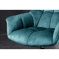 Moderní otočné čalouněné křeslo Mariposa s výškově nastavitelným sedadlem a sametovým modrým potahem s prošíváním 76 cm