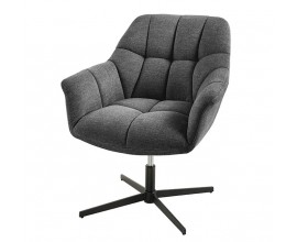 Moderní industriální výškově nastavitelné otočné křeslo Mariposa s prošívaným šedým textilním potahem 76 cm