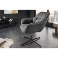 Moderní industriální výškově nastavitelné otočné křeslo Mariposa s prošívaným šedým textilním potahem 76 cm