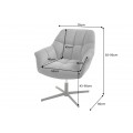 Moderní industriální výškově nastavitelné otočné křeslo Mariposa s prošívaným šedým textilním potahem 76 cm