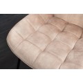 Designová skandinávská jídelní židle Moritz se sametovým potahem v šampaňském béžovém odstínu s prošíváním 51 cm