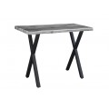 Industriální obdélníkový barový stůl Wild z šedého dřeva s kovovými černými nožičkami 120 cm