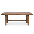 Luxusní venkovský obdélníkový jídelní stůl Shetland z masivního teakového dřeva v teplé hnědé barvě 200 cm