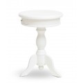 Luxusn&iacute; provens&aacute;lsk&yacute; kulat&yacute; př&iacute;ručn&iacute; stolek Mahani se &scaron;upl&iacute;kem a vyřez&aacute;vanou nohou z mahagonov&eacute;ho dřeva v b&iacute;l&eacute; barvě 65 cm