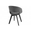 Design modern Lena dining chair with gray upholstery and black wooden legs 79cm