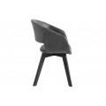 Design modern Lena dining chair with gray upholstery and black wooden legs 79cm