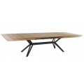 Luxusní moderní obdélníkový rozkládací jídelní stůl Gerant s hnědou ořechovou deskou a černou podstavou 200-320 cm