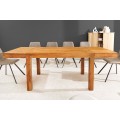 Masivní rozkládací obdélníkový jídelní stůl Mammut z akáciového dřeva v medově hnědé barvě 120-200 cm