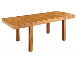 Masivn&iacute; rozkl&aacute;dac&iacute; obd&eacute;ln&iacute;kov&yacute; j&iacute;deln&iacute; stůl Mammut z ak&aacute;ciov&eacute;ho dřeva v medově hněd&eacute; barvě 120-200 cm