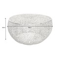 Moderní designový kulatý konferenční stolek Hoja ve stříbrné barvě s organickým vzorem z kovu 80 cm