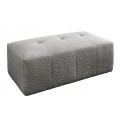 Designová taburetka Queen s šedým potahem z bouclé materiálu v obdélníkovém tvaru s prošíváním