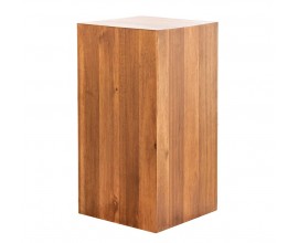 Masivní dekorativní podstavec Jaksen z akáciového dřeva v hnědé barvě v kvádrovém tvaru