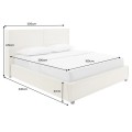 Modern&iacute; skandin&aacute;vsk&aacute; manželsk&aacute; postel Linnea s b&eacute;žov&yacute;m man&scaron;estrov&yacute;m potahem a &uacute;ložn&yacute;m prostorem 205 cm