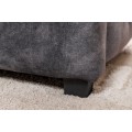 Moderní čalouněná manželská postel Kreon s úložným prostorem a šedým sametovým potahem s chesterfield prošíváním 180 cm