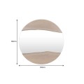 Designové masivní kulaté nástěnné zrcadlo Mammut s asymetrickým rámem z akáciového dřeva v medové hnědé barvě 100 cm