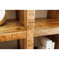 Moderní masivní regál Steele Craft z mangového dřeva ve světle hnědé barvě se čtyřmi úrovněmi 160 cm