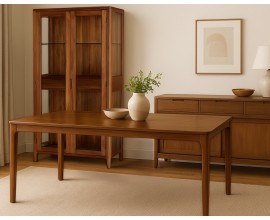 Luxusní moderní jídelní sestava nábytku Liberia z masivního mahagonového dřeva v tmavě hnědé barvě