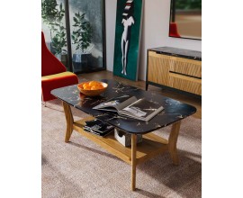 Luxusn&iacute; modern&iacute; konferenčn&iacute; stolek Tallin s mramorovou deskou 120 cm