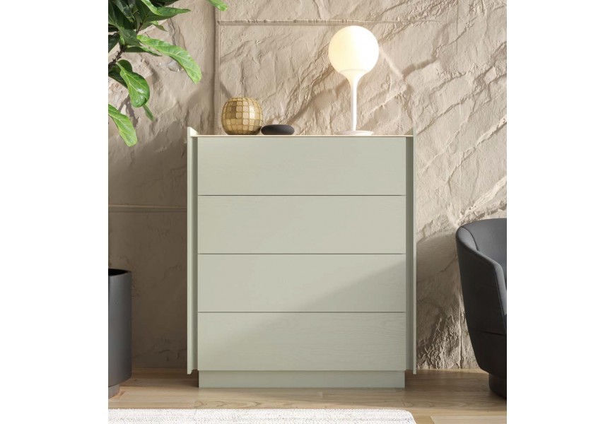 Luxusn&iacute; modern&iacute; komoda Praga se čtyřmi &scaron;upl&iacute;ky v obd&eacute;ln&iacute;kov&eacute;m tvaru s podstavou 109 cm