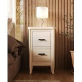Luxusn&iacute; modern&iacute; nočn&iacute; stolek Genova se dvěma &scaron;upl&iacute;ky s klasick&yacute;m vyřez&aacute;van&yacute;m zdoben&iacute;m 67 cm